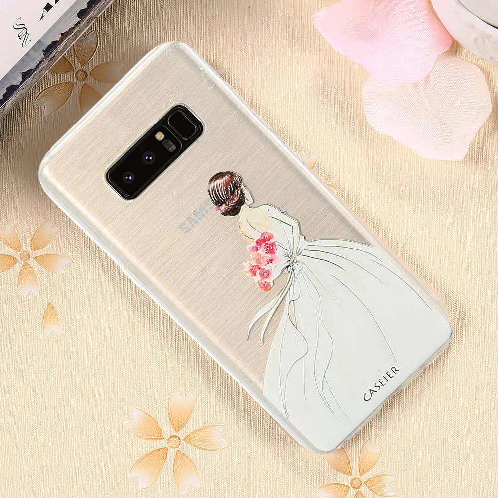 Caseier Телефон чехол для Samsung S6 S7 Edge S8 Plus Note 8 Чехол Мягкие TPU Ультра-тонкие цветы