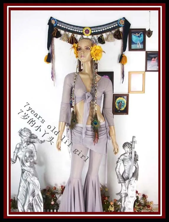 Топ для танца живота Прозрачная Тонкая расклешенная блузка 7 дюймов CF79