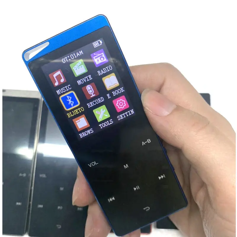 Новинка, Bluetooth MP4 музыкальный плеер, 4 ГБ, 8 ГБ, 16 ГБ, сенсорный ключ, sd-карта, вставка, FM радио, несколько языков, Роскошный Металлический Hi-Fi плеер