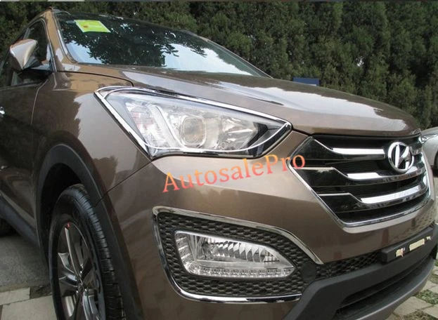 Хромированная рамка передней противотуманной фары для Hyundai Santa Fe IX45 2013 2014 2015 |