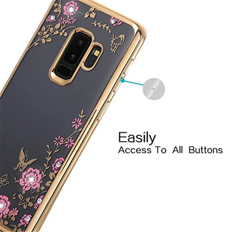 Прозрачный мягкий чехол из ТПУ с цветочным узором для Samsung Galaxy Note 9 S8 S9 Plus A8 2018 8 |