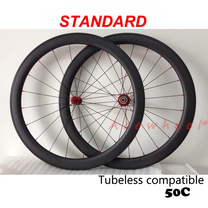 Бескамерные стандартные 700c 50 мм Углеродные клинчерные дорожные велосипедные