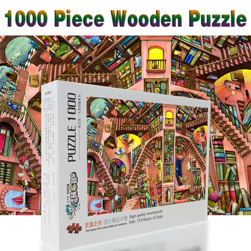 1000 штук головоломка для взрослых деревянная мультяшная детей развивающие