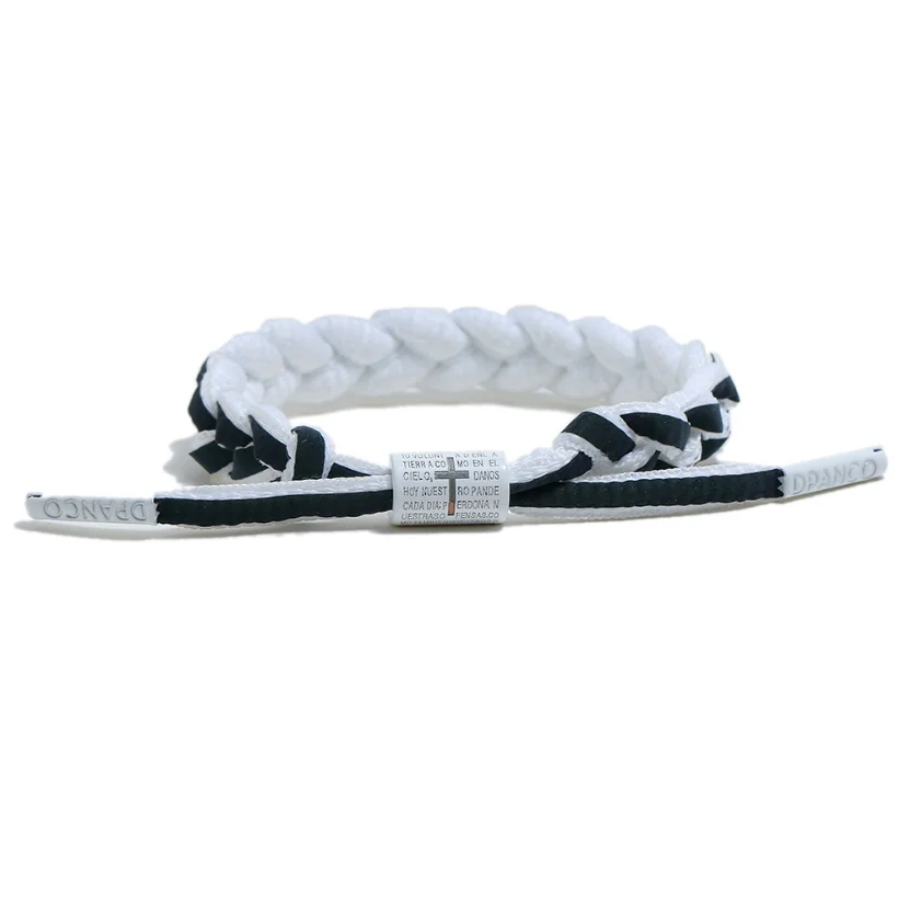 B01808 White Cross Модный браслет для пары, браслет для мужчин и женщин, очаровательный Плетеный шнурок, ручная бижутерия, Прямая поставка - Окраска металла: B01808 White Cross