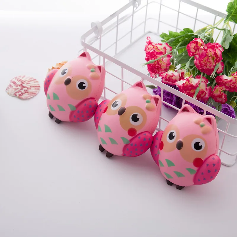 Squishy Kawaii милые розовые Сова из мягкой искусственной jumbo замедлить рост телефон