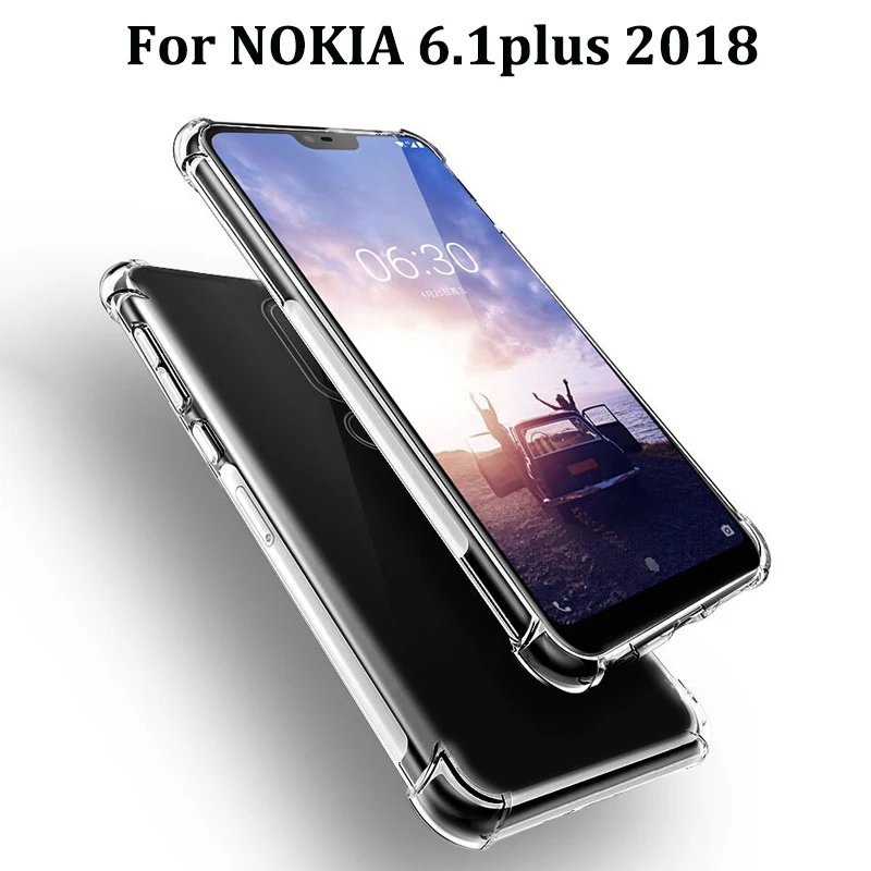 2 шт. для NOKIA 6 1 plus 2018 прозрачный мягкий чехол задняя крышка NOKIA6.1 чехлы