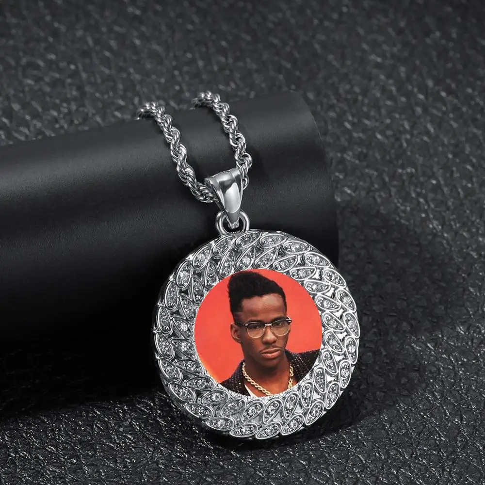 

New custom photo hip hop pendant AAA cubic zirconia ice men's necklace accessories