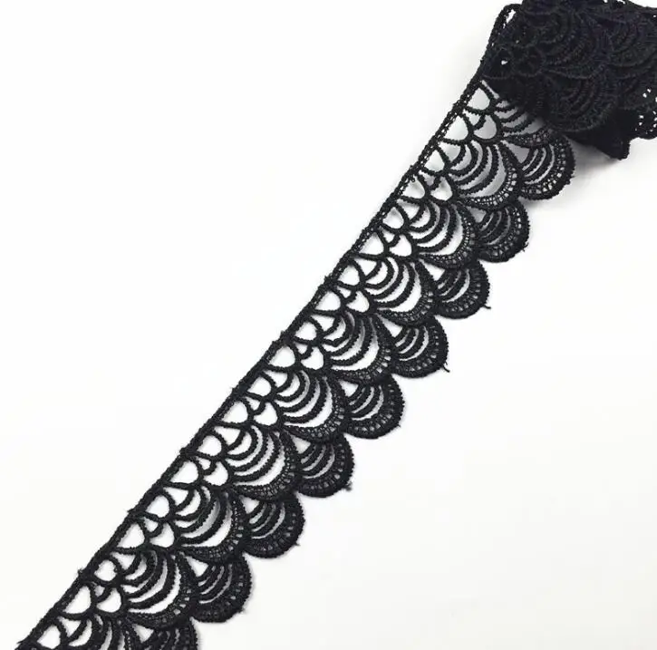 Элегантная Кружевная аппликация белого и черного цветов 2 ярдов/партия | Дом сад