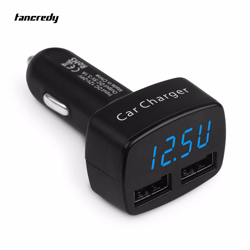 Tancredy 4 в 1 Универсальный Двойной Автомобилей USB Зарядное Напряжение Ток Монитор