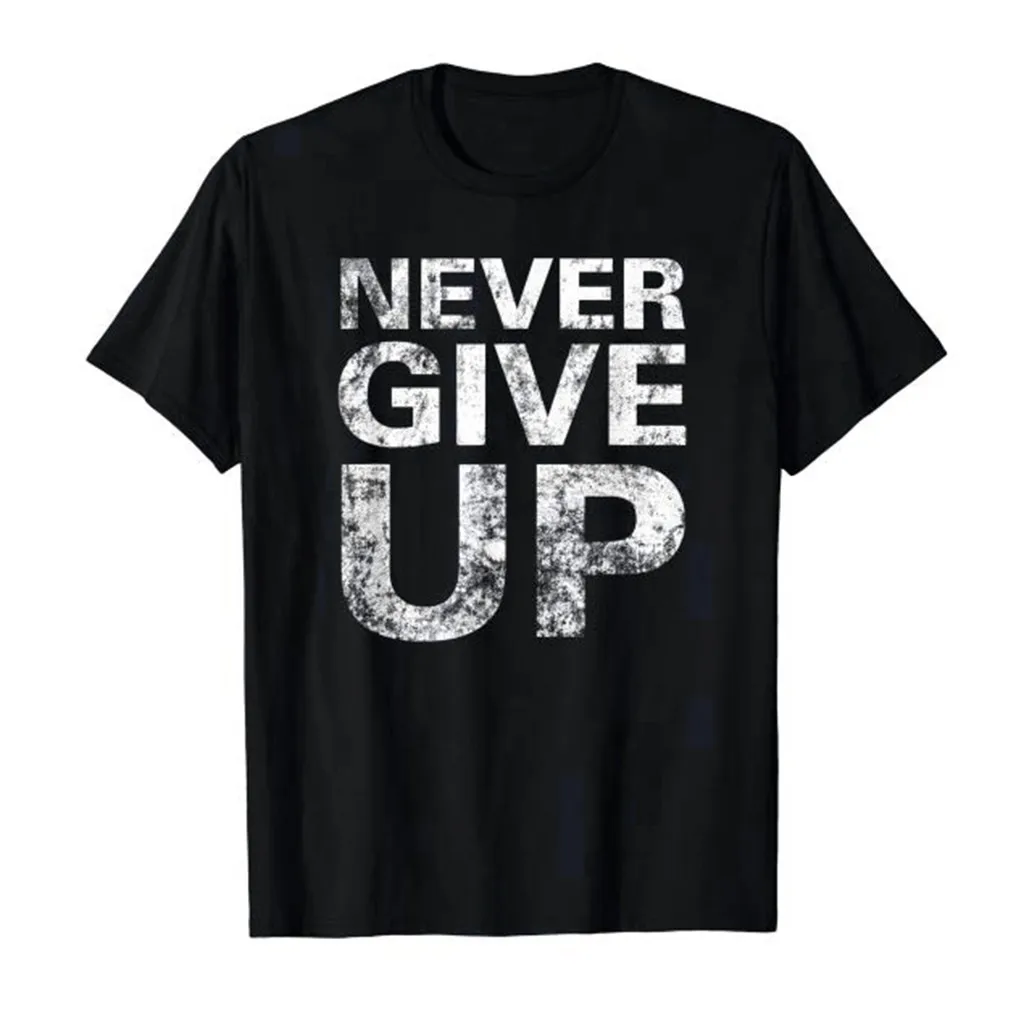 Футболка мужская повседневная с надписью Never Give Up|Мужские футболки| |