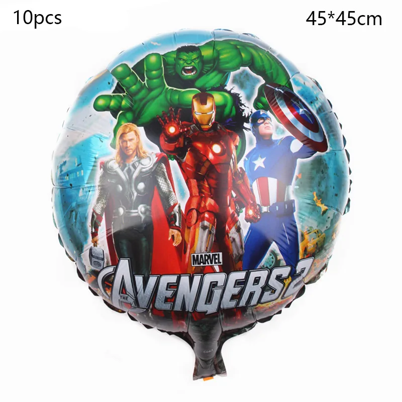 10 шт. фольгированные шары Marvel, Мстители, Капитан Америка, щит, латексные шары, украшения на день рождения, свадьбу, вечеринку, классический герой, тема - Цвет: Светло-серый