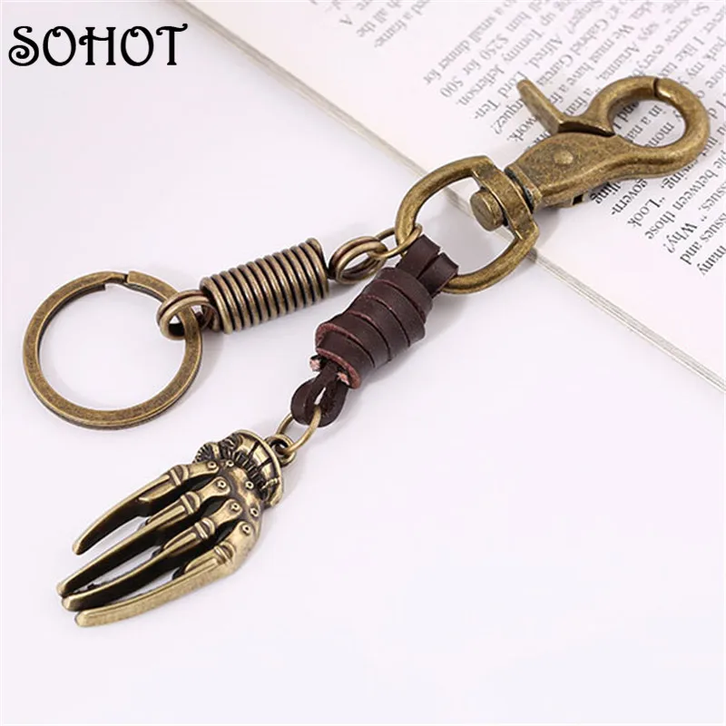 Цепочка для ключей из натуральной кожи в готическом стиле|chain ribbon|accessories bassaccessories