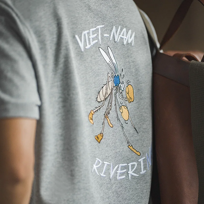 Мужская свободная футболка с коротким рукавом и круглым вырезом забавная