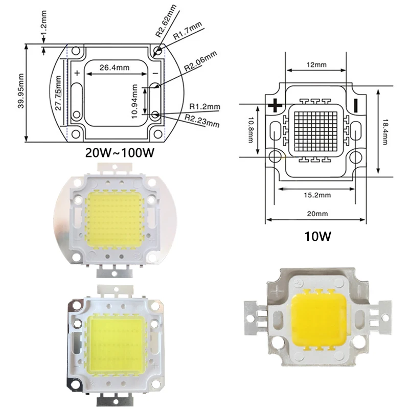 10 W 20 30 50 70 100 Высокая Мощность Светодиодный лампа рассеянного света SMD для DIY