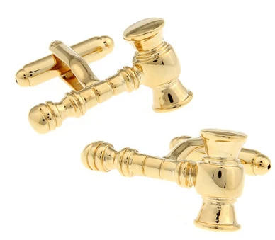 

Promotion! Men Cufflinks Fashion wholesale&retail top copper Golden Colour Judge Hammer Design Cuff links Free Shipping