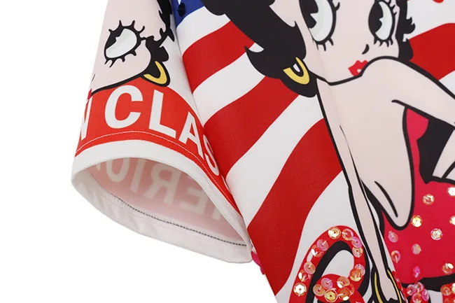 2017 лето мультфильм печати сторона лямки дизайн свободный Футболка Q3214-3 | Женская