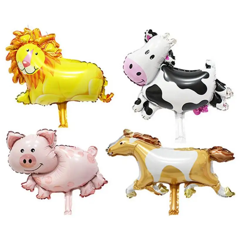 Рождественские животные лошадь корова лев мини воздушный шар детский душ
