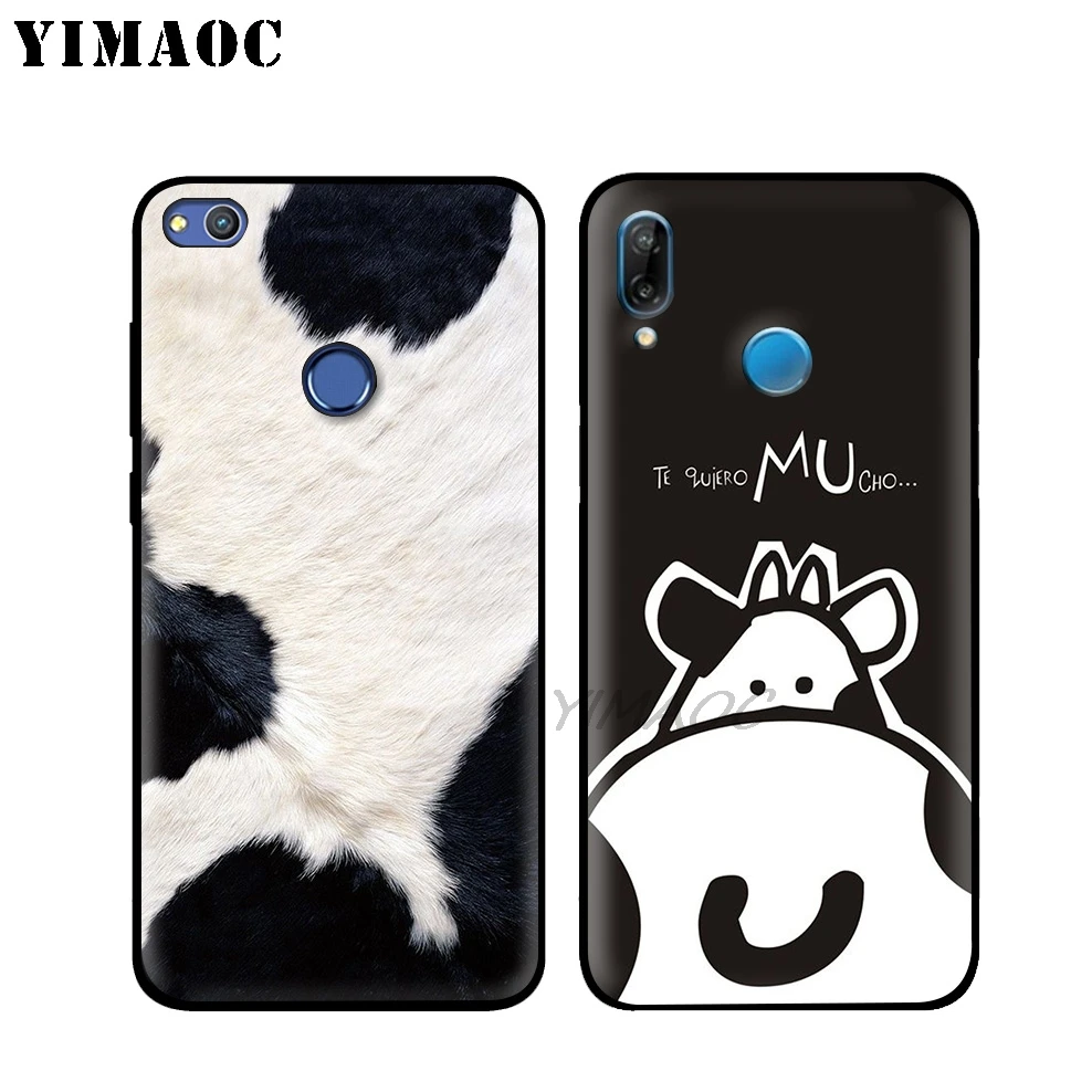 YIMAOC Cute Cow Funny Soft Case for Huawei Honor Mate 20 9X Note 10 Pro 8X 8 6A 7A 7X 7C Y9 Y7 Y6 Prime 2018 2017 View |