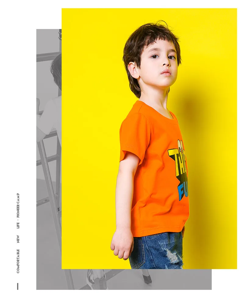 Pioneer kids/Новая летняя футболка с короткими рукавами одежда для мальчиков футболки с рисунком для мальчиков, хлопковая футболка детские футболки