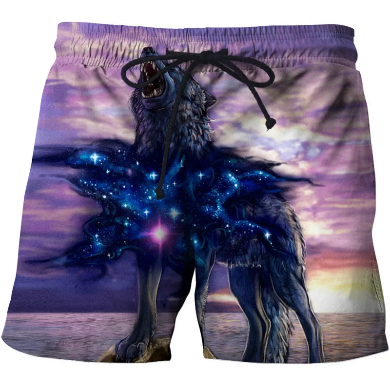 

Moon & Leopard 3D Printed Board Shorts Elastic Waist Beach Shorts 2018 Summer Male Clothing Loose Homme Short Trousers Drop Ship