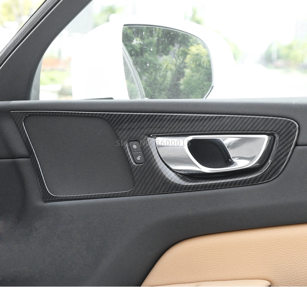 Дверная ручка из углеродного волокна для Volvo XC60 XC 60 2018 2019 2020 крышка чаши молдинг