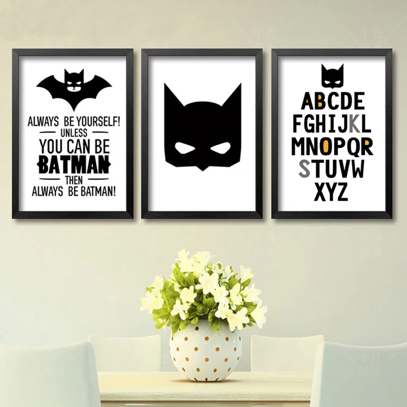 Домашний Декоративный художественный постер на стене с рисунком Бэтмена