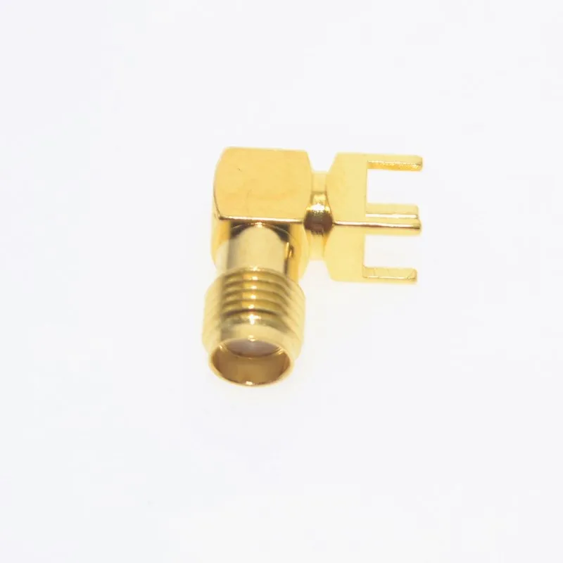 10 шт. Золотой RP SMA KWE адаптер PCB Крепление штыревой разъем правый угол Коаксиальный