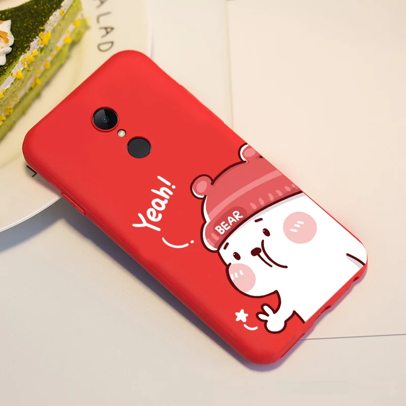 Силиконовый чехол для Xiaomi Redmi 5 Plus с милым животным медведем 3D рельефный 6A Note 7 Pro