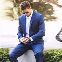 royal blue formal men suits business wedding tuxedos groom wear terno 2 pieces jacketpants slim fit groomsman costume homme