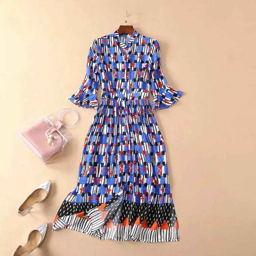 Высокое качество новая мода 2020 летнее подиумное платье женское элегантное