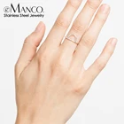 Кольцо женское e-Manco, из нержавеющей стали, цвета розового золота, ажурное, средней длины, геометрическое, размер 5, 6, 7