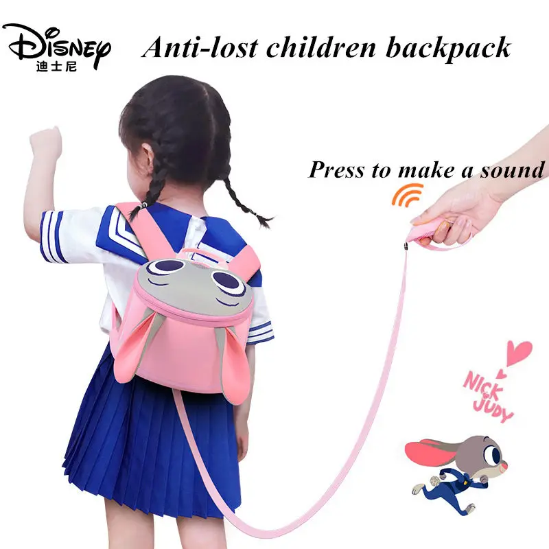 Disney Cartoon Bag Toddler Backpack With Anti-lost Wrist Link Kids Walking Strap Leashes Schoolbag As a Birthday Gift | Мать и ребенок