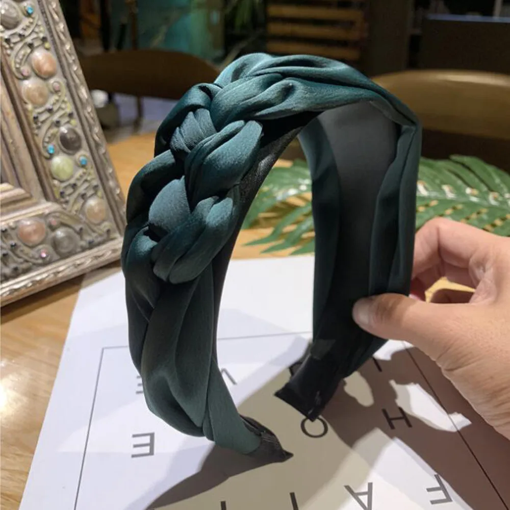 Новая мода DIY несколько узлов повязки для волос для женщин дамы высокого класса лента для волос широкая сторона зимние аксессуары для волос