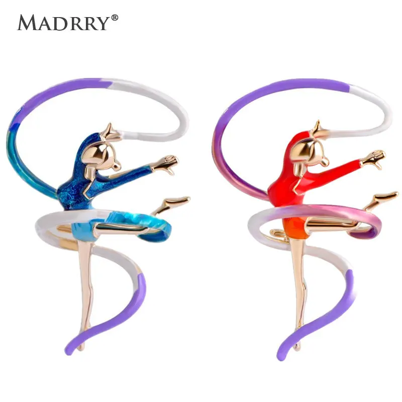 Брошь для девочек Madrry Young Sport эмалированная брошь золотого цвета с лентой костюма