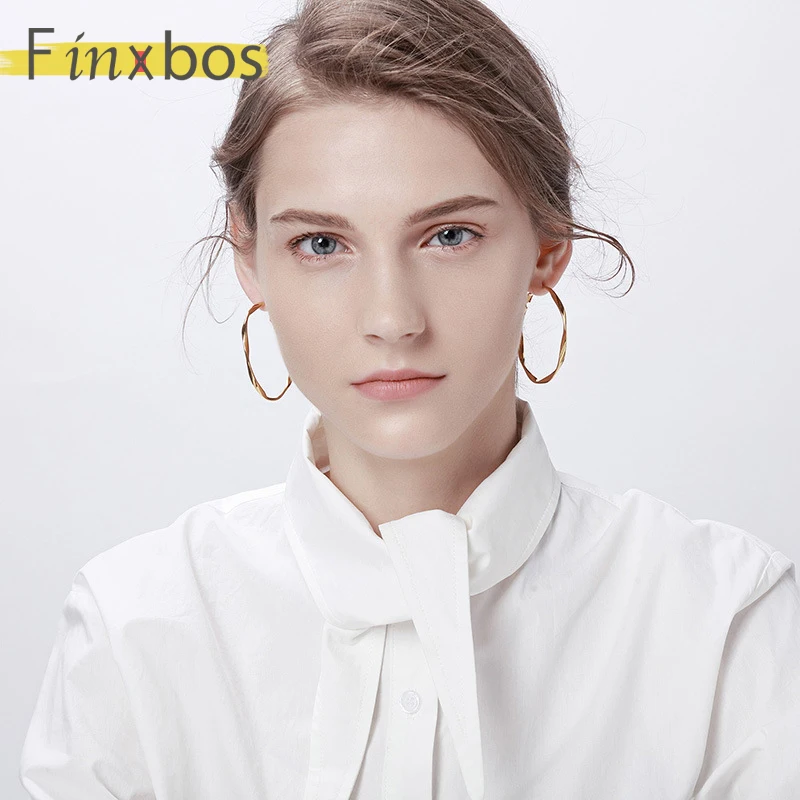 Finxbos модные ювелирные изделия простые большие круглые серьги