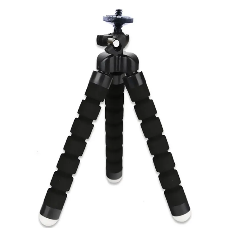 no clip black Lensoul Мини Гибкий губчатый штатив Осьминог для iPhone Xiaomi смартфон Штатив для Gopro камера аксессуар с зажимом для телефона - Цвет: no clip black