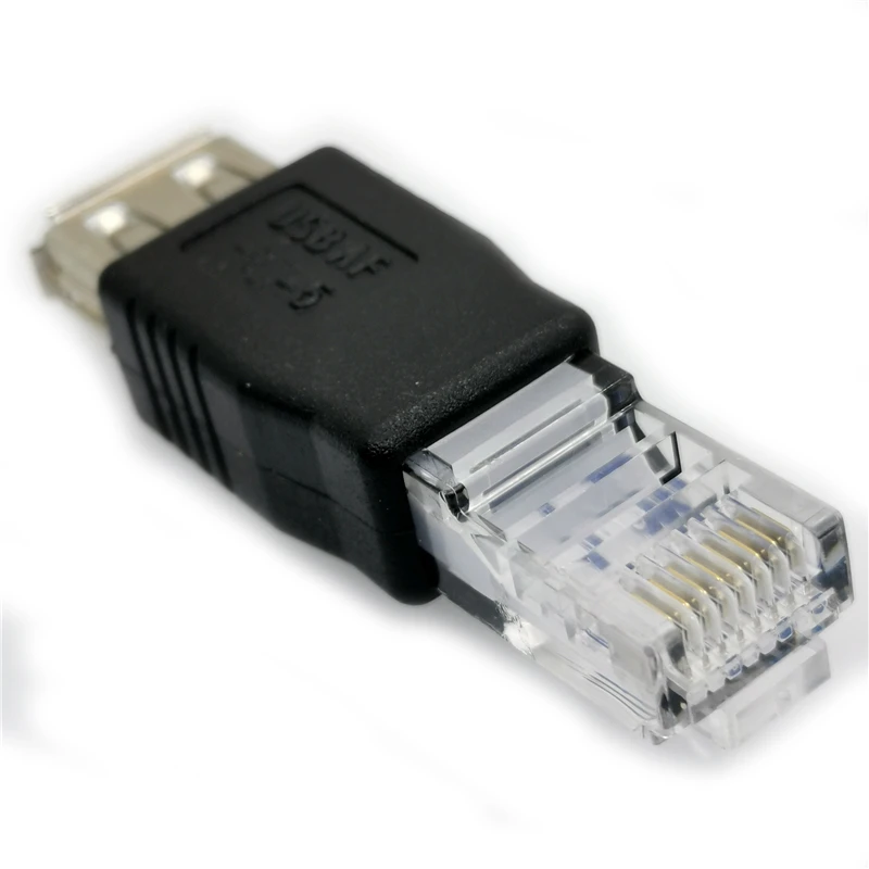 2 шт. RJ45 к USB AF Разъем Прозрачный A гнездовой разъем Интернет Разъемы провод