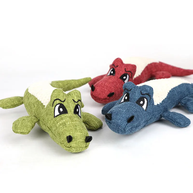 Pet Soft Dog Toys Animal Design Small Crocodile Toy Training Teething for To Medium Puppy Durable Linen Chew | Дом и сад