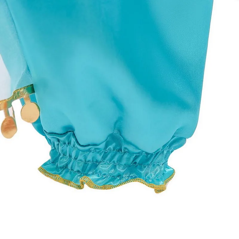 Halloween Christmas Party Cosplay Kids Girls Princess Jasmine Costumes For Children Party Belly Dance Dress Indian Costume 2ps