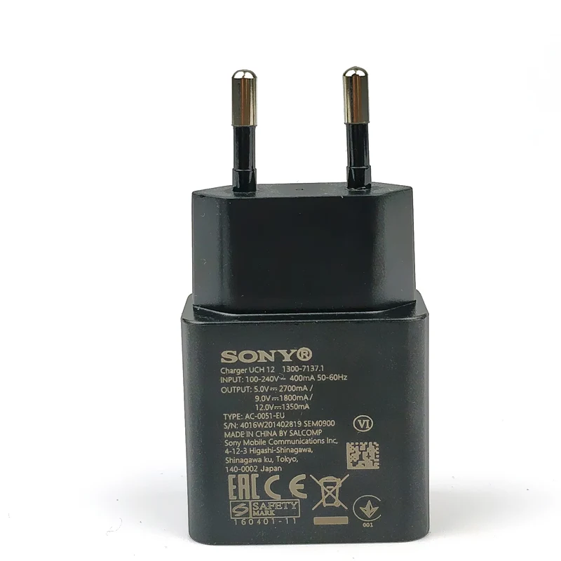 Оригинальное быстрое зарядное устройство UCH12 Sony QC 3 0 ЕС адаптер для быстрой