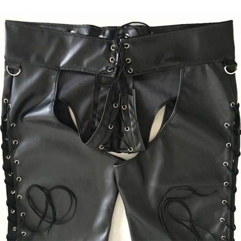 Wetlook шорты из искусственной кожи с открытой спиной, сексуальное нижнее белье, штаны, латексные леггинсы, Клубная одежда для мужчин, Горячая Эротика, гей-фетиш, Одежда для танцев на шесте