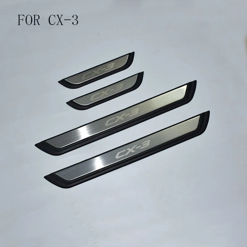 

FIT For Mazda CX-3 CX3 2018 Car Scuff Plate Door Exterior Outer Sill Trim Welcome Pedal Original LED Pedal Car Styling