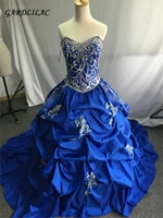 new cheap royal blue embroidery quinceanera dresses 2019 masquerade ball gowns ruffles sweet 16 dress vestidos de 15 anos