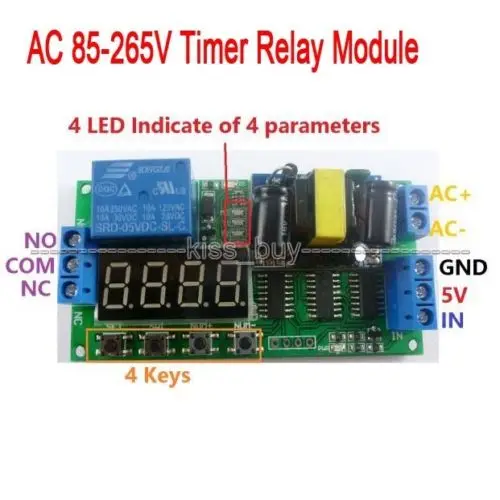 Многофункциональный модуль реле задержки времени AC 110V 220V цифровой дисплей