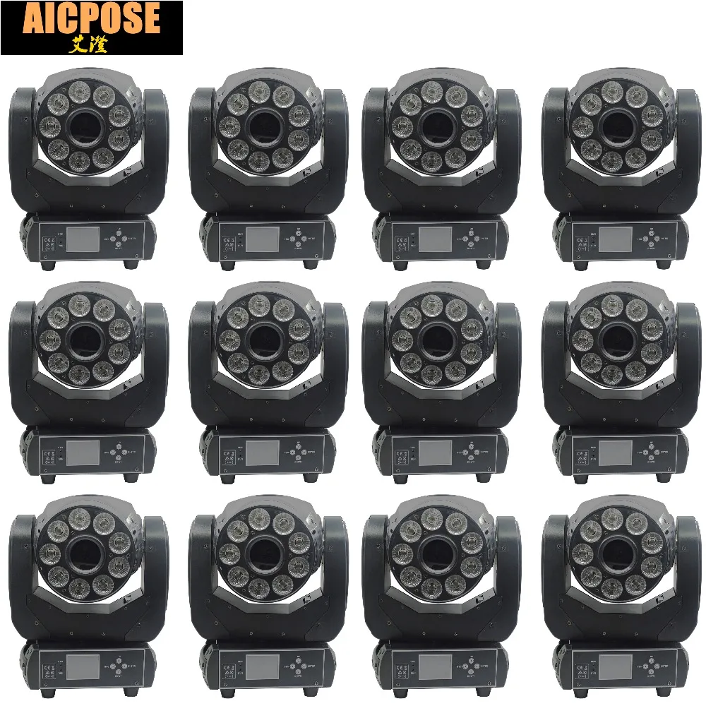 12 шт./лот 6x8 Вт лампа Gobo Strobe Disco DJ освещение 6*8 RGBW 4 в 1 светодиоды Wash + 30 движущаяся