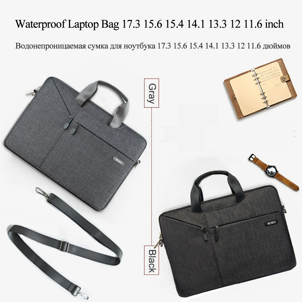 Сумка для ноутбука WiWU 17 3 12 13 15 4 6 дюймов сумка-мессенджер MacBook Air водонепроницаемая