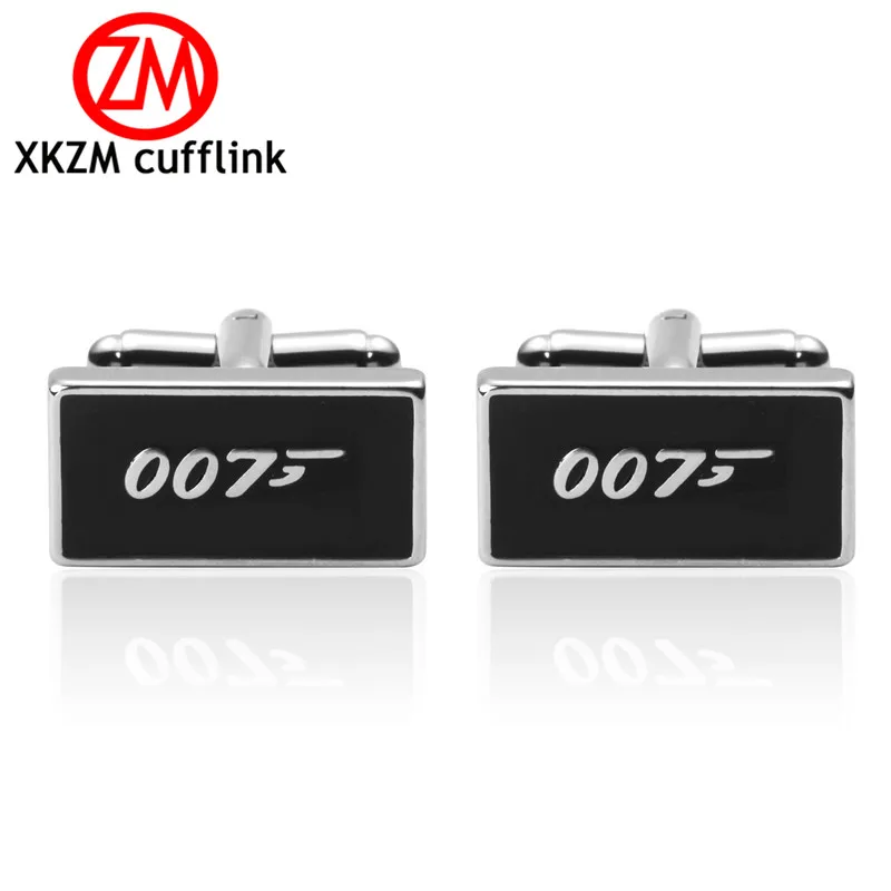 

High Quality French Style black 007 Cufflinks For Mens Shirt Brand suit Cuff Buttons Top sale Cuff Links Jewelry