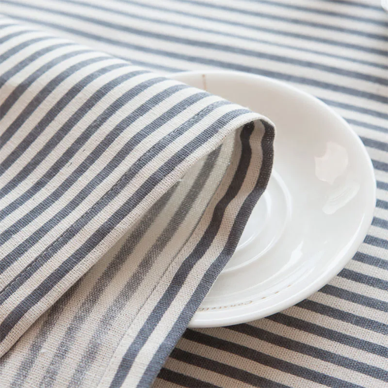 Модная простая льняная скатерть пылезащитная прямоугольная полосатая в