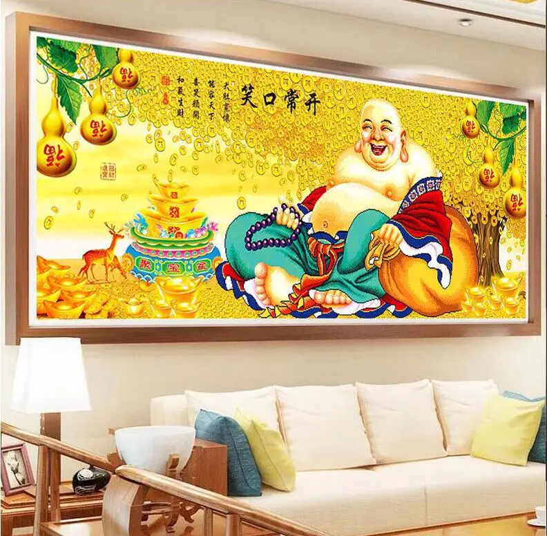 QIANZEHUI, DIY 5D алмазная вышивка, круглый бриллиант Maitreya gourd стразы, алмазная живопись, вышивка крестиком, рукоделие