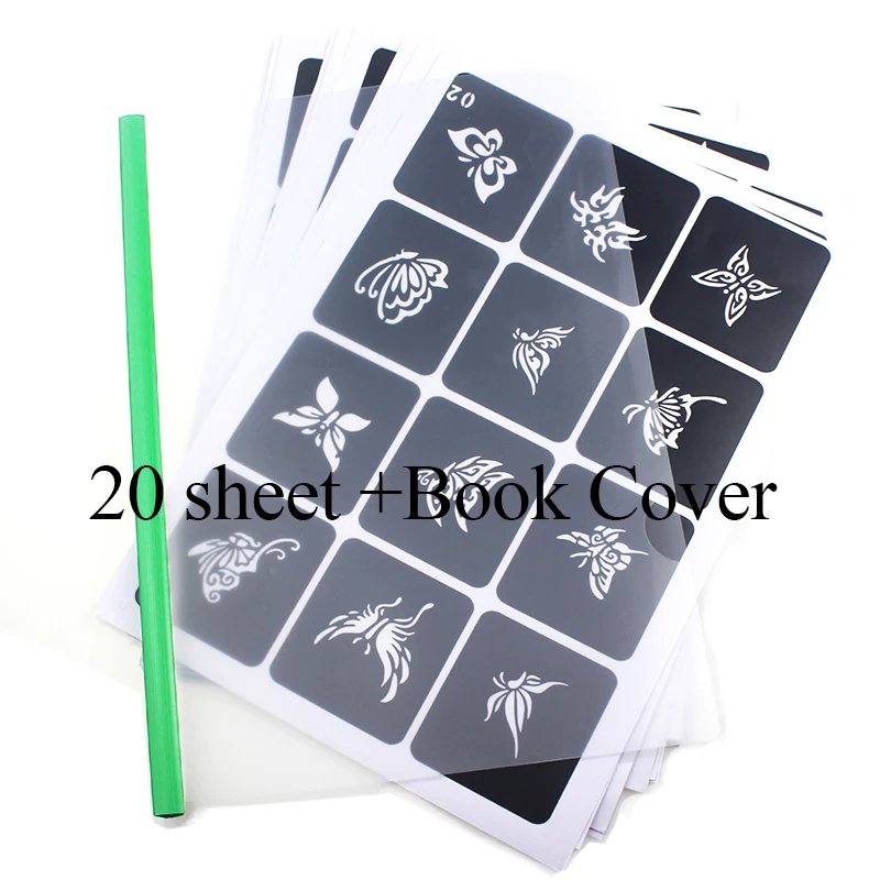 446pcs and album Трафареты для аэрографии шаблоны кисти набор мелкие блестки для рисования тату краска для тела бабочка милый мультфильм макияж краска для лица 446 шт - Цвет: 446pcs and album